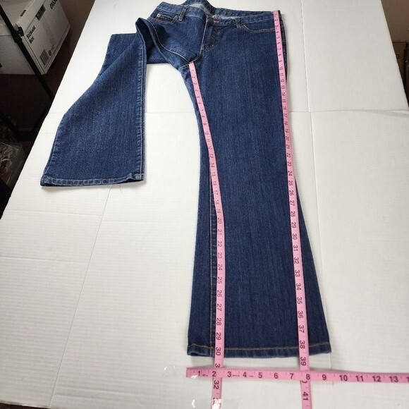 Michael Kors Jeans Flared Legs Dark Wash Denim Mid Rise Cotton Blend Stretch 8 - Picture 8 of 15